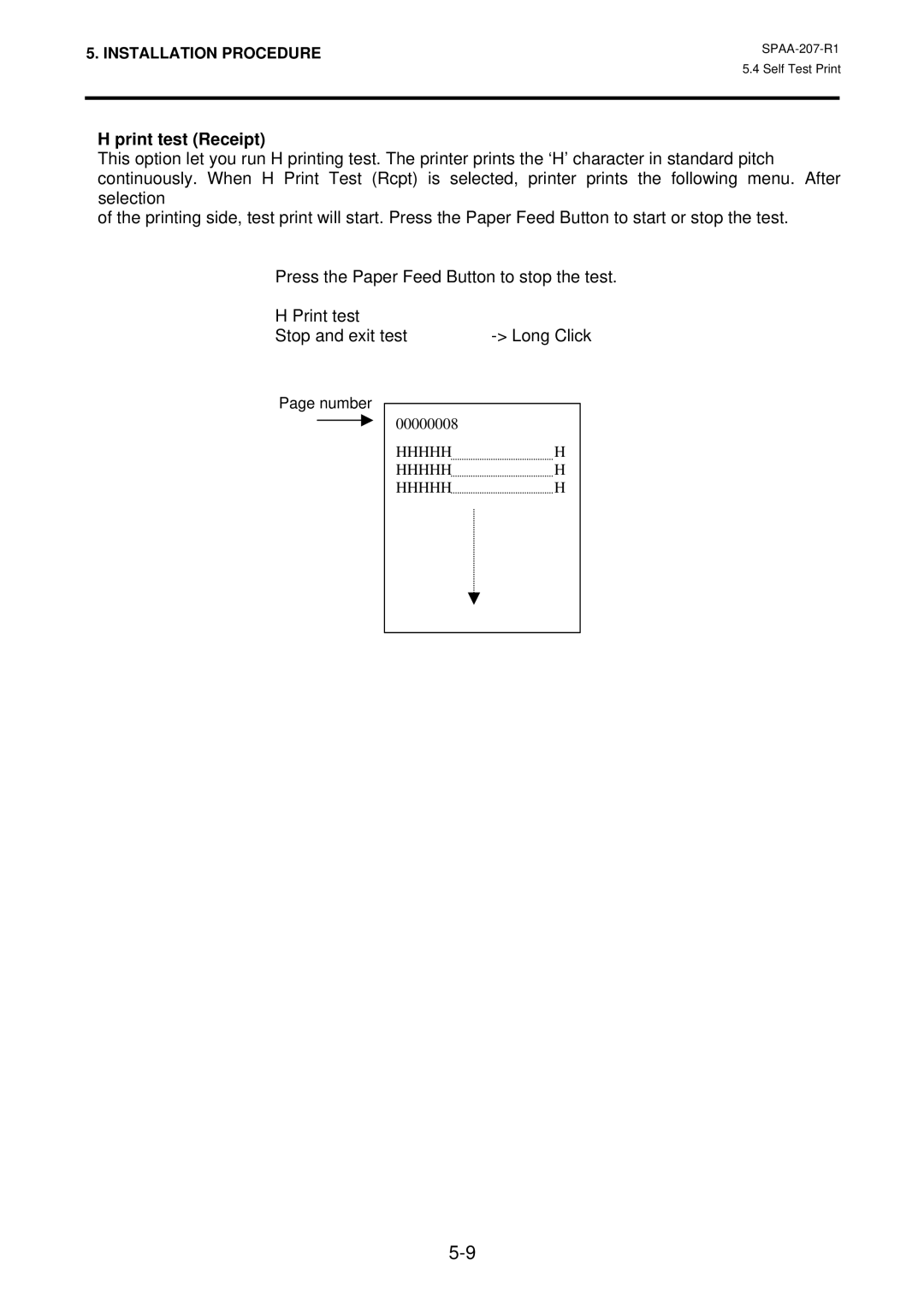 Toshiba TSMB0039901, TRST-A10 SERIES, SPAA-207-R1 owner manual Print test Receipt 