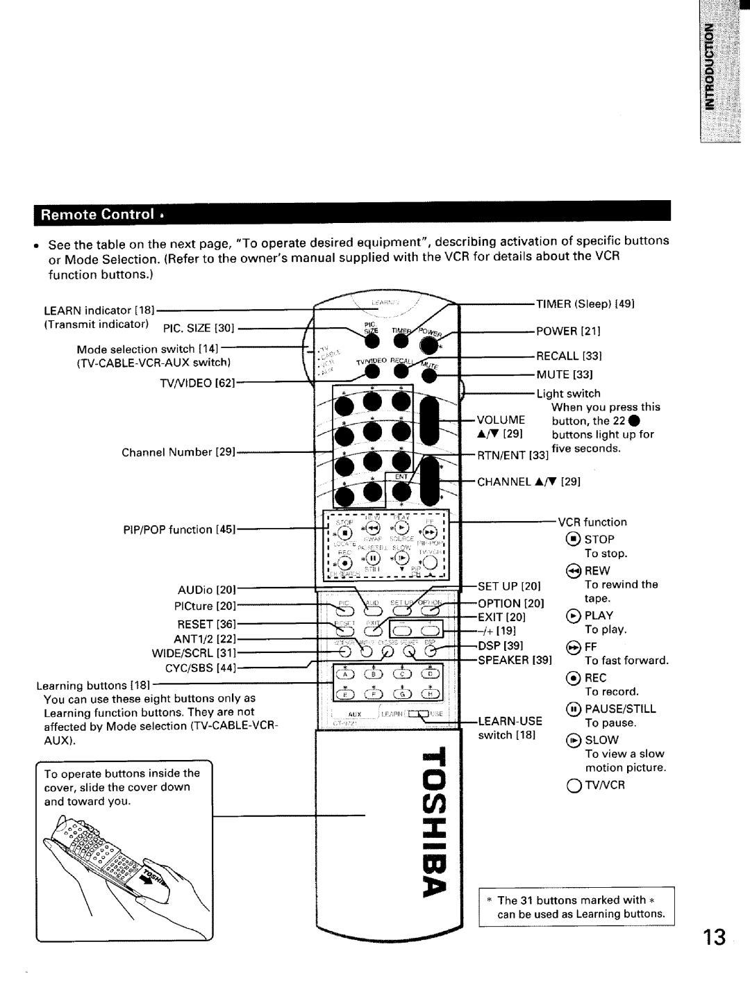 Toshiba TW56D90 owner manual Tv/Video, Recall, Hannel A/V, Slow 