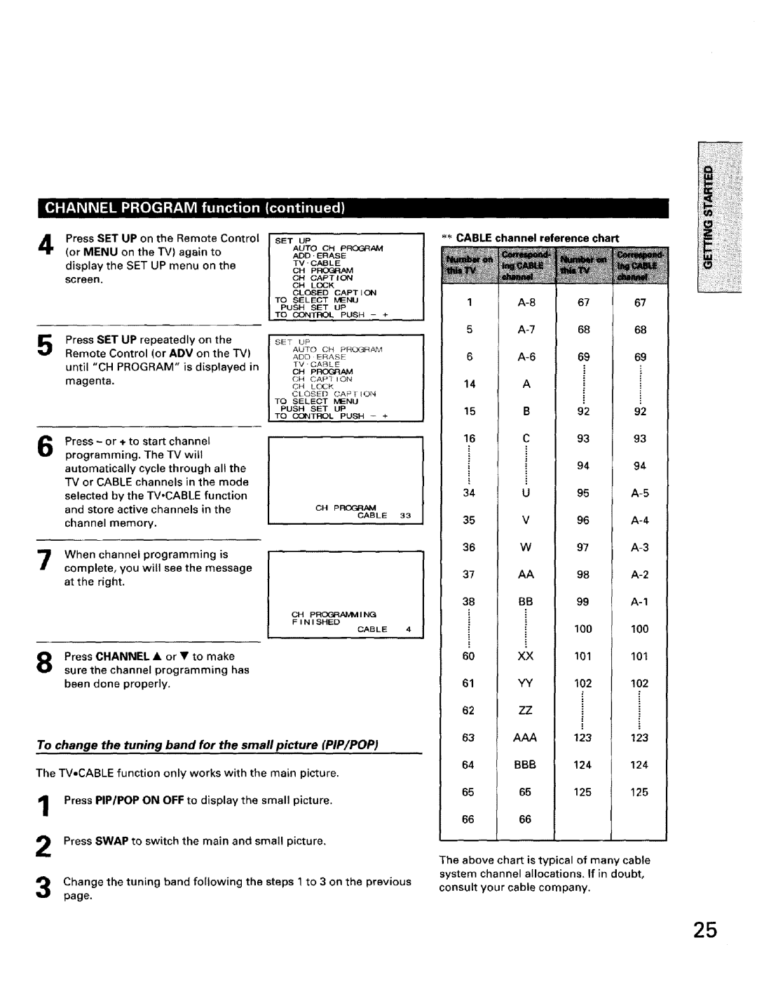 Toshiba TW56D90 owner manual Aaa, To change the tuning band for the small picture PIP/POP, Bbb 