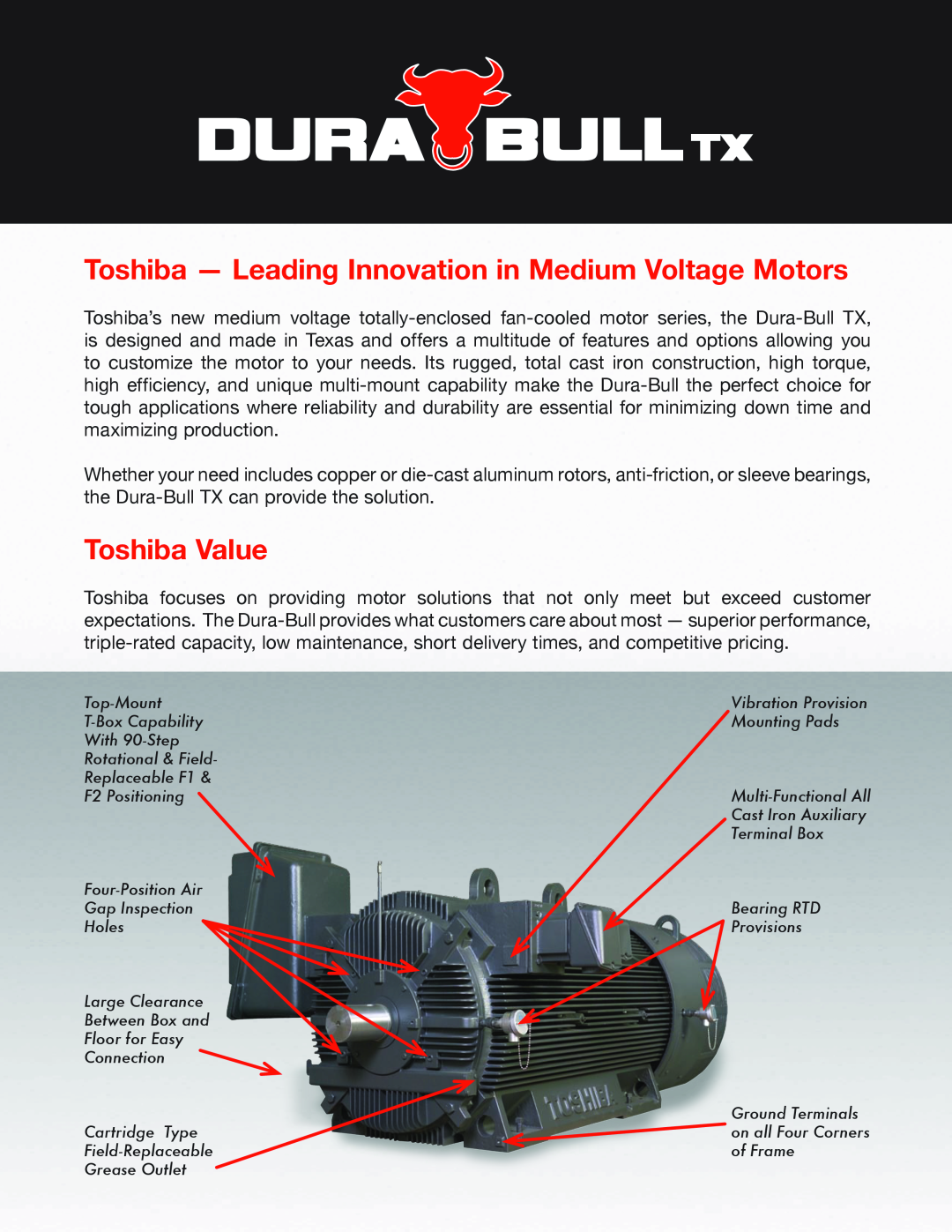 Toshiba TX manual Toshiba - Leading Innovation in Medium Voltage Motors, Toshiba Value 