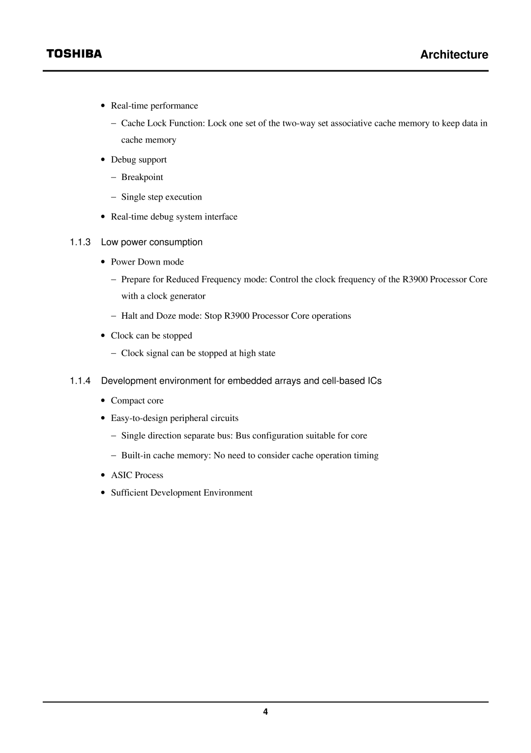 Toshiba TX39 user manual Low power consumption 