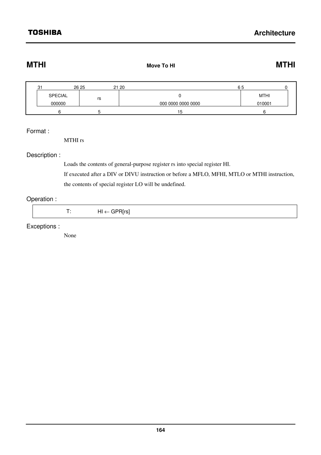 Toshiba TX39 user manual Mthi 