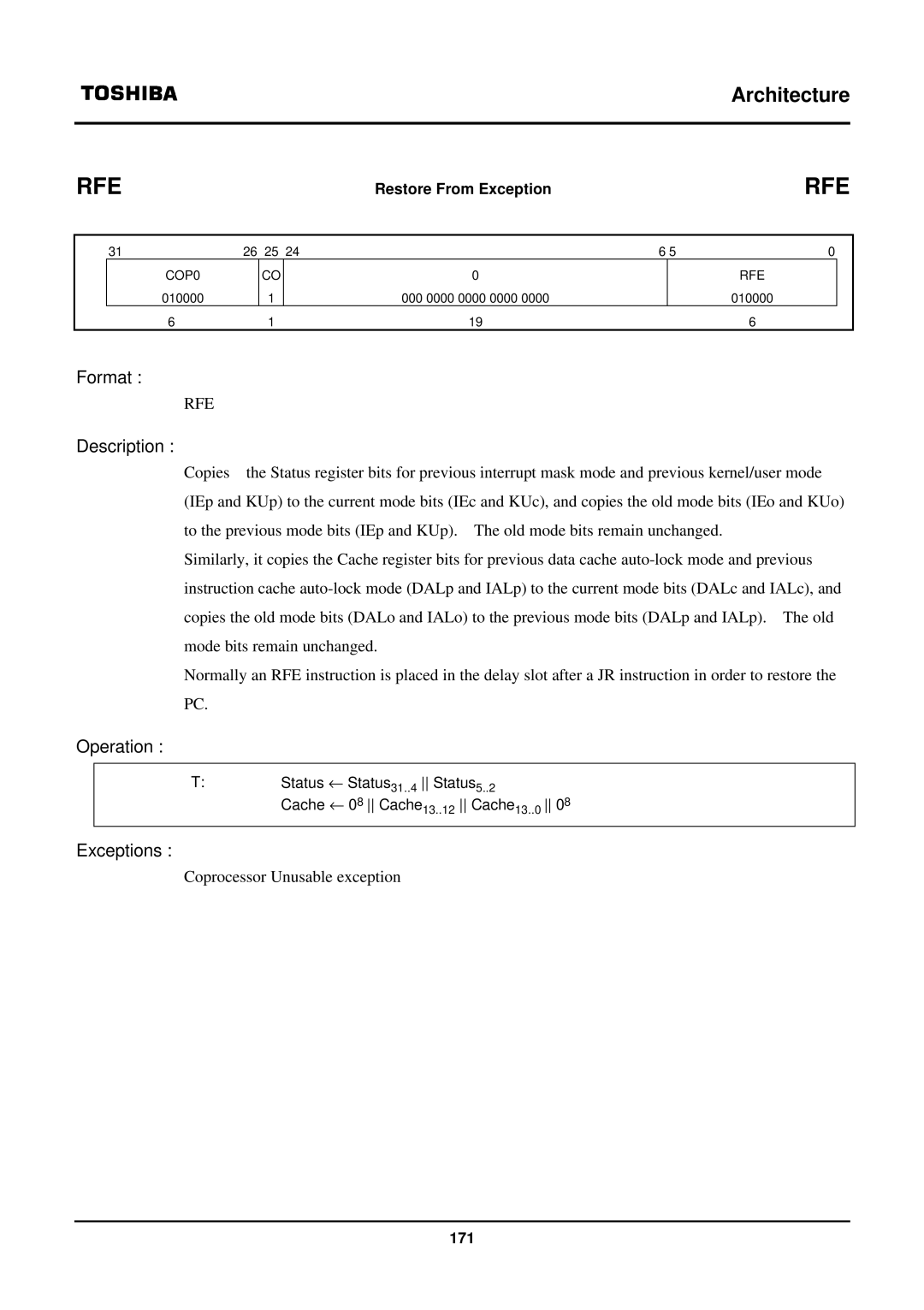 Toshiba TX39 user manual Rfe 