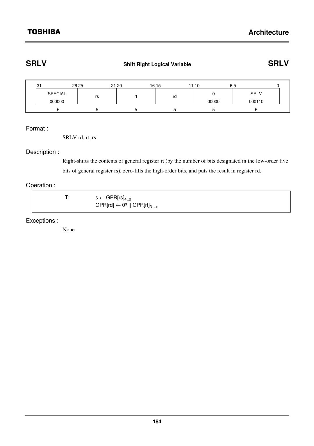 Toshiba TX39 user manual Srlv 