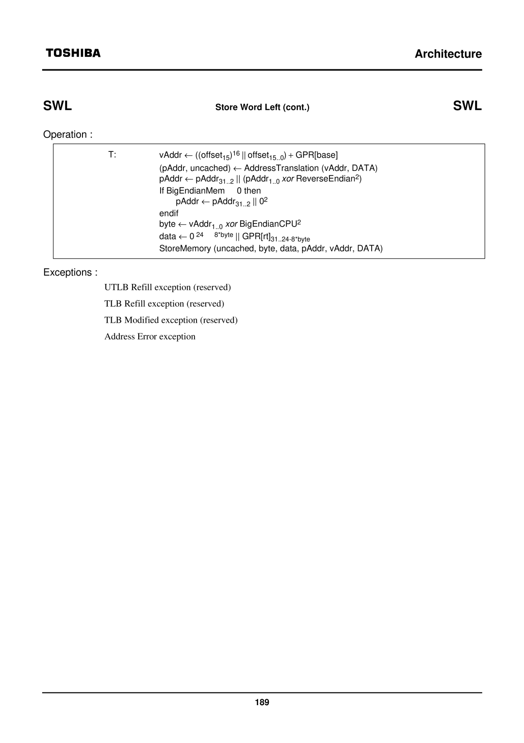 Toshiba TX39 user manual 189 