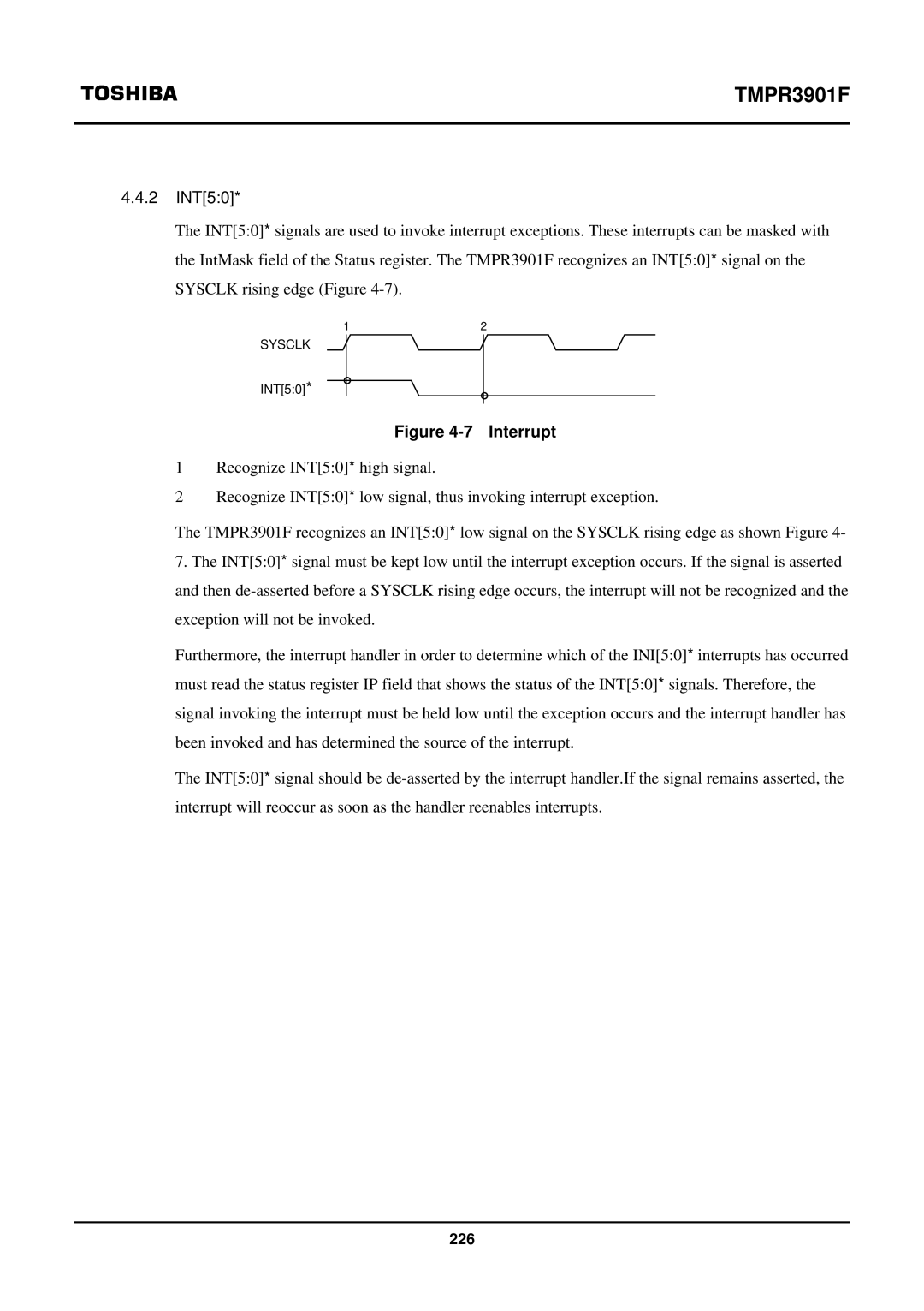 Toshiba TX39 user manual 2 INT50, Interrupt 