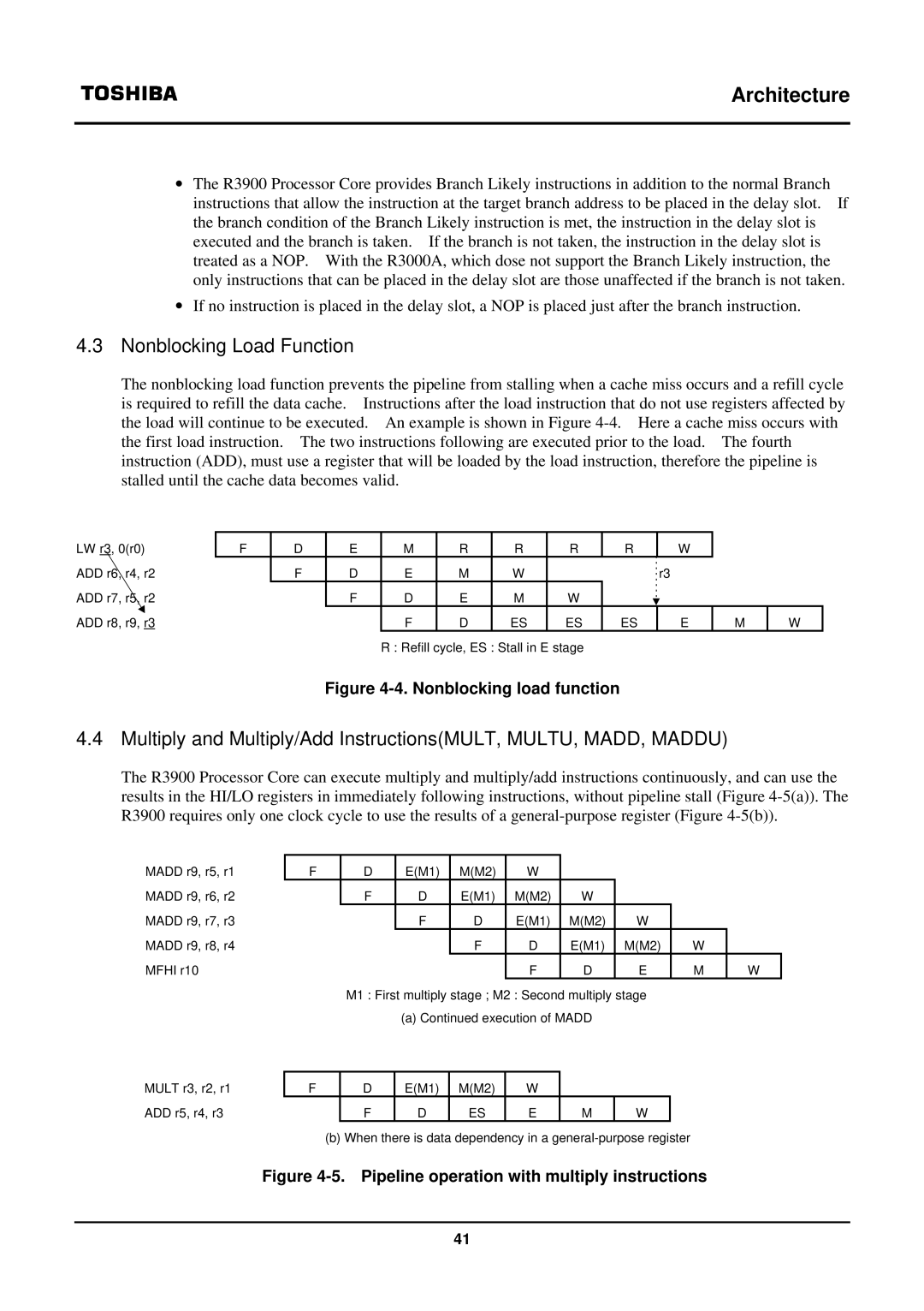 Toshiba TX39 user manual Nonblocking Load Function, Nonblocking load function 