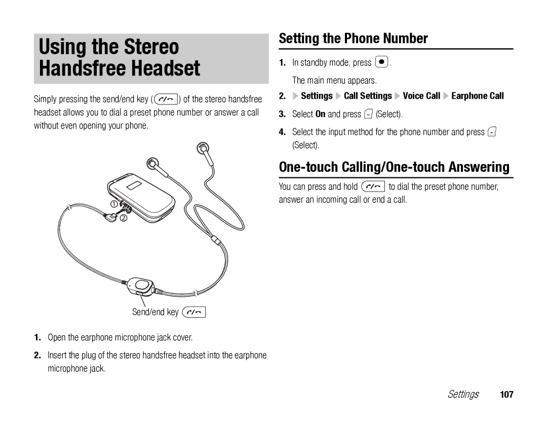 Toshiba TX80 manual Using the Stereo Handsfree Headset, Setting the Phone Number 