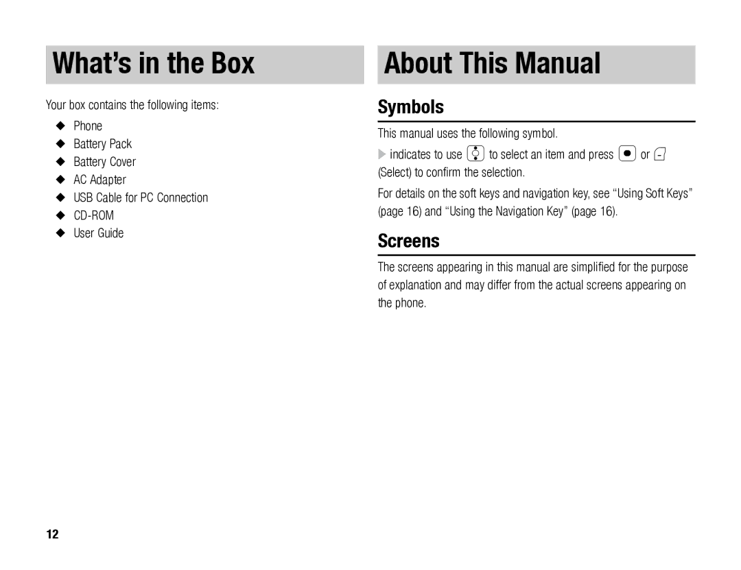 Toshiba TX80 manual What’s in the Box, About This Manual, Symbols, Screens, User Guide 