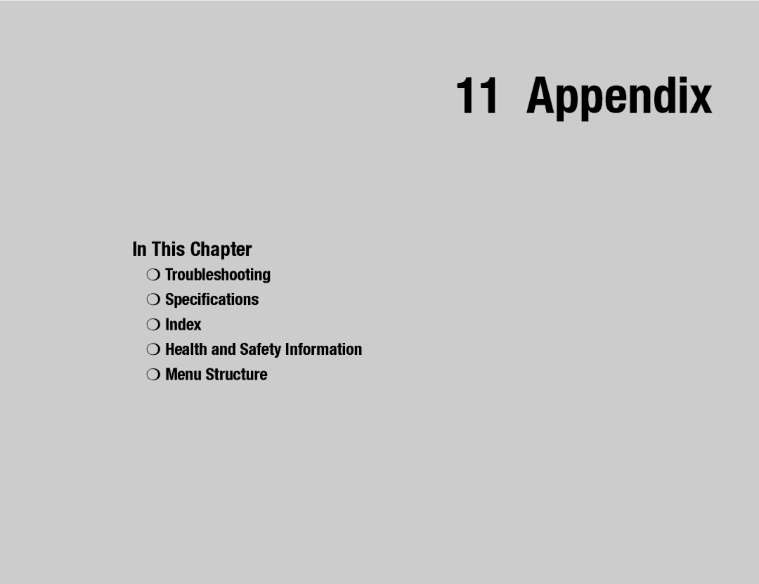 Toshiba TX80 manual Appendix 