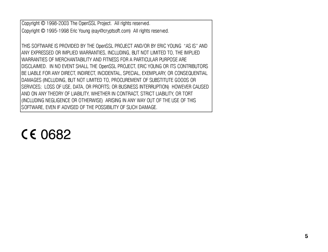 Toshiba TX80 manual Copyright 1998-2003 The OpenSSL Project. All rights reserved 