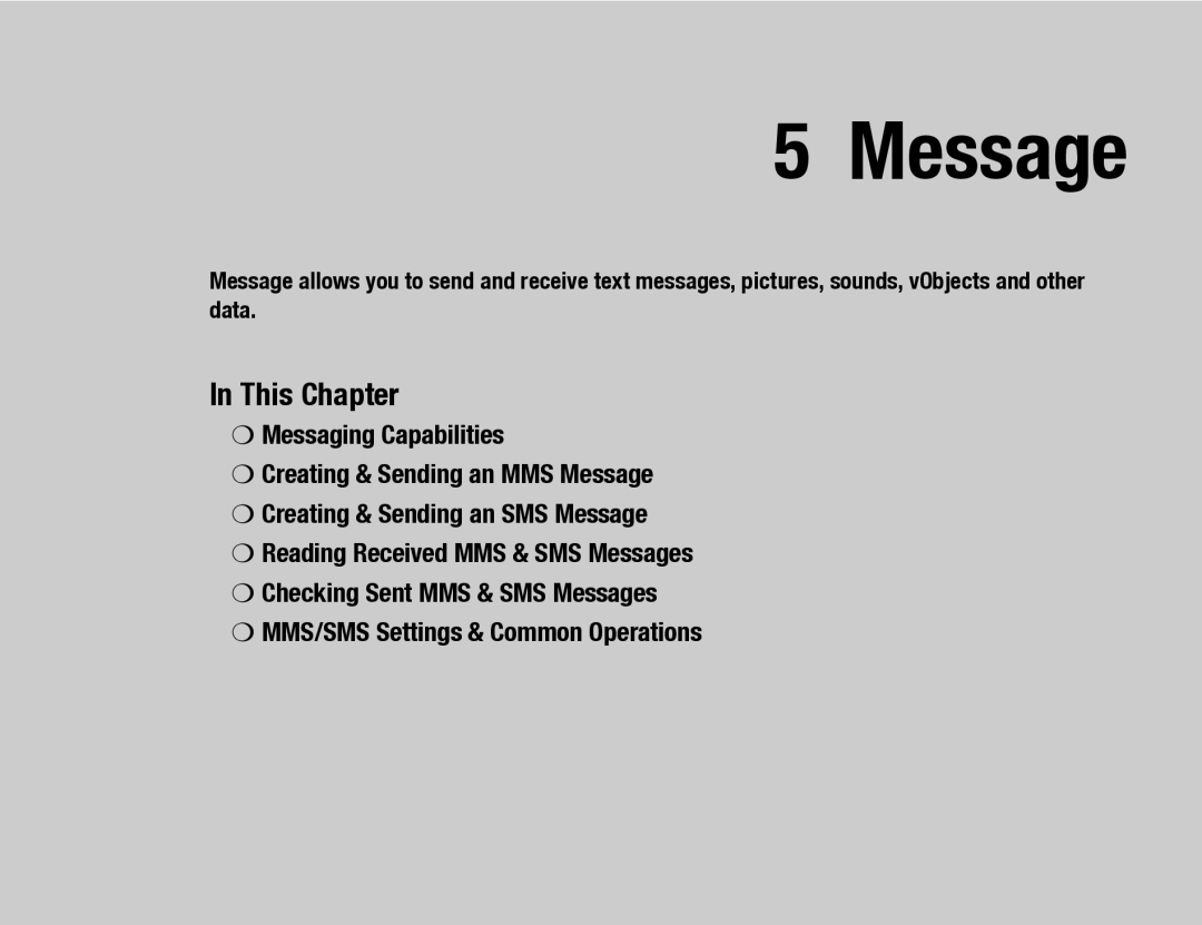 Toshiba TX80 manual Message 