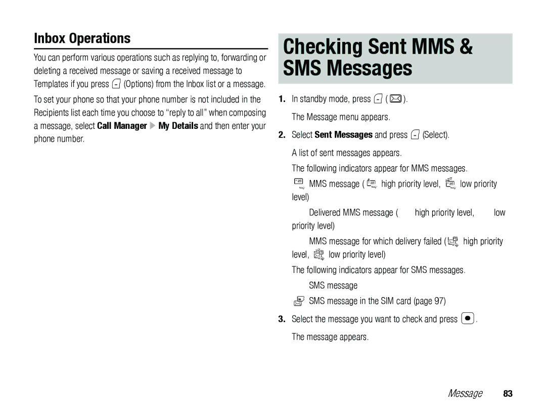 Toshiba TX80 manual Inbox Operations 