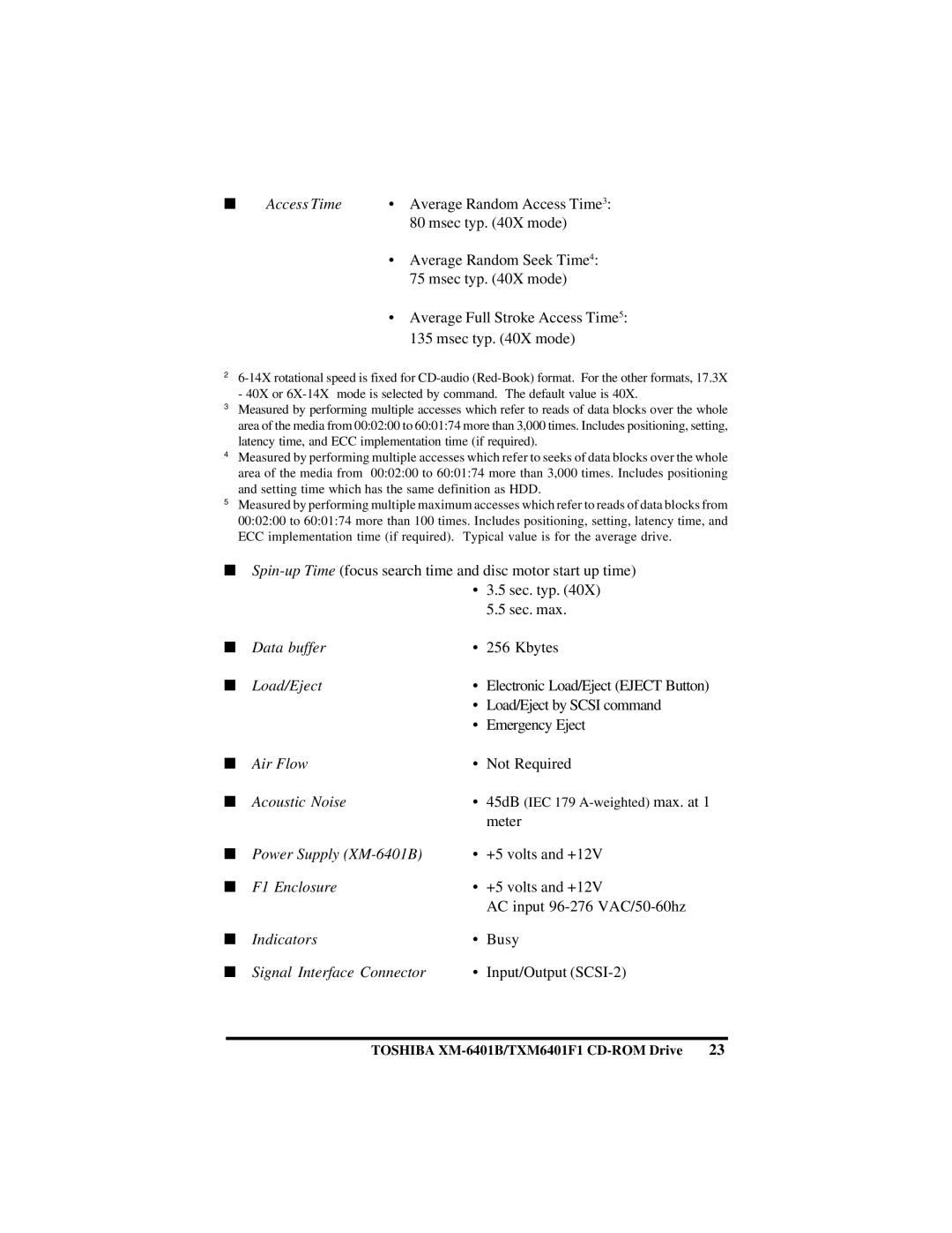 Toshiba (T)XM6401B/F1 instruction manual Data buffer Kbytes Load/Eject 