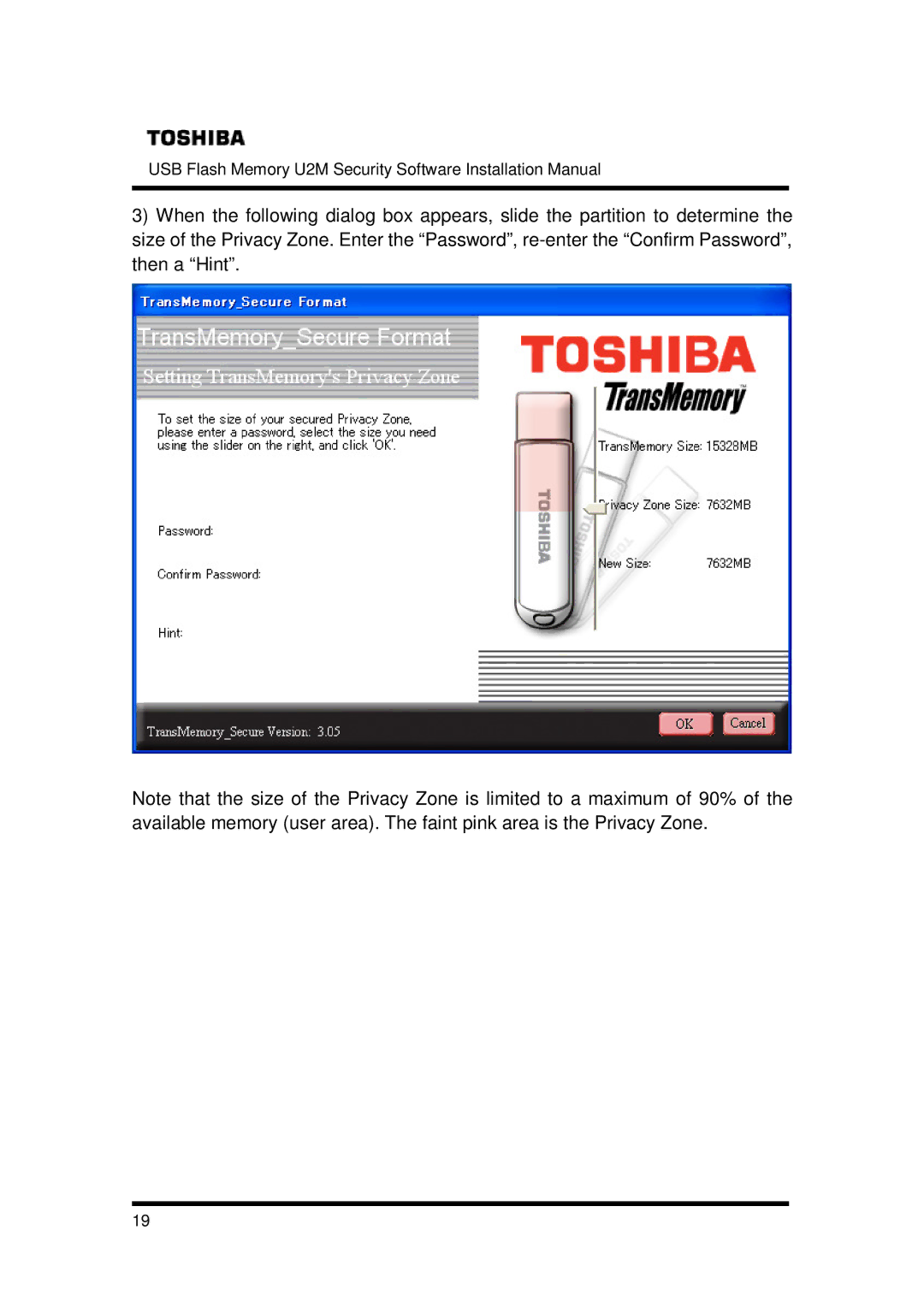 Toshiba U2M-004GT, U2M-016GT, U2M-008GT installation manual USB Flash Memory U2M Security Software Installation Manual 