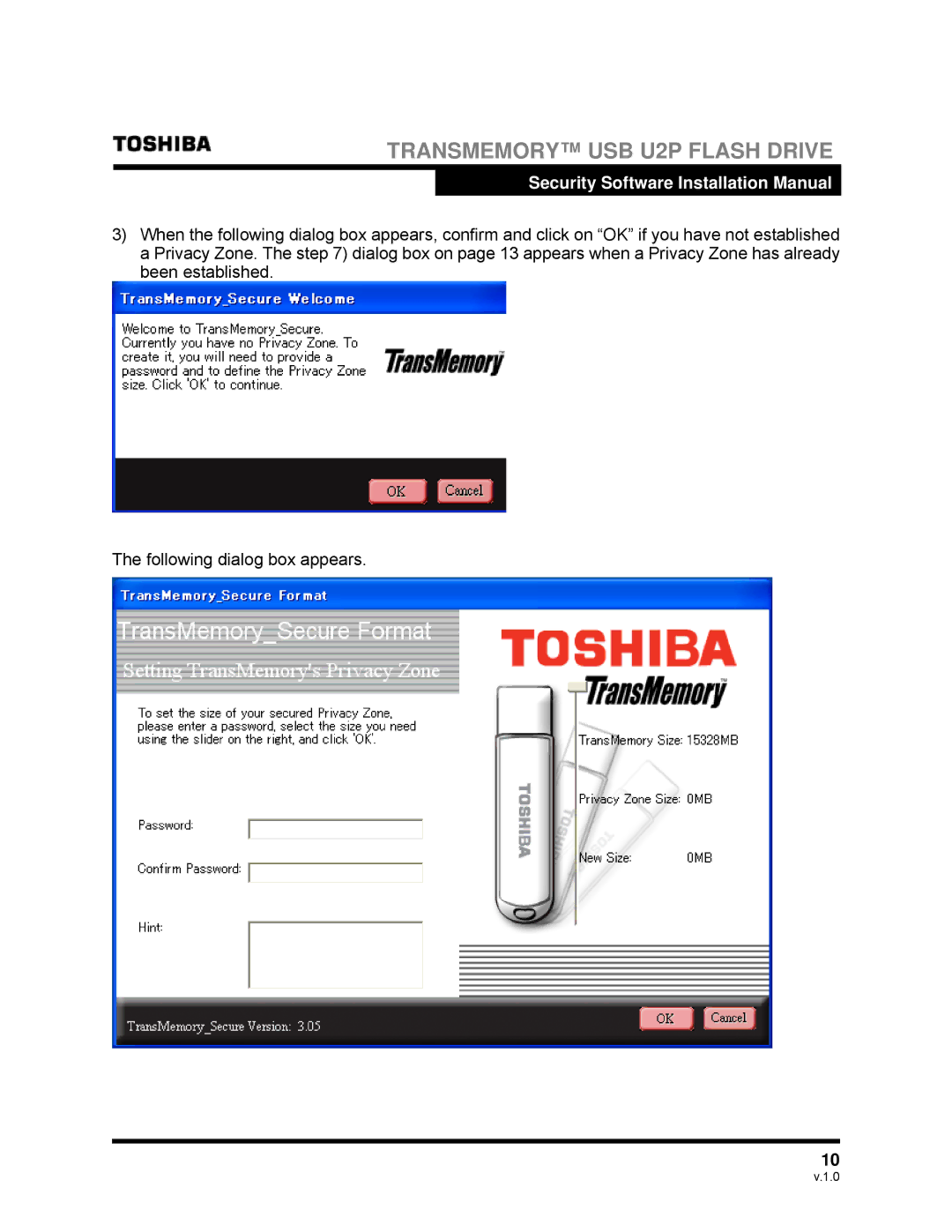 Toshiba manual Transmemory USB U2P Flash Drive 