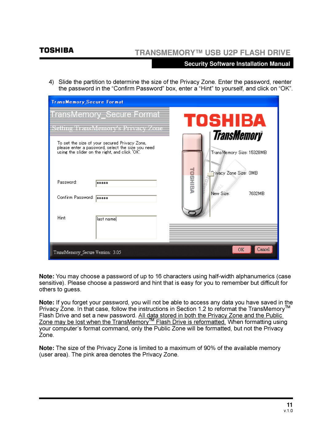 Toshiba manual Transmemory USB U2P Flash Drive 