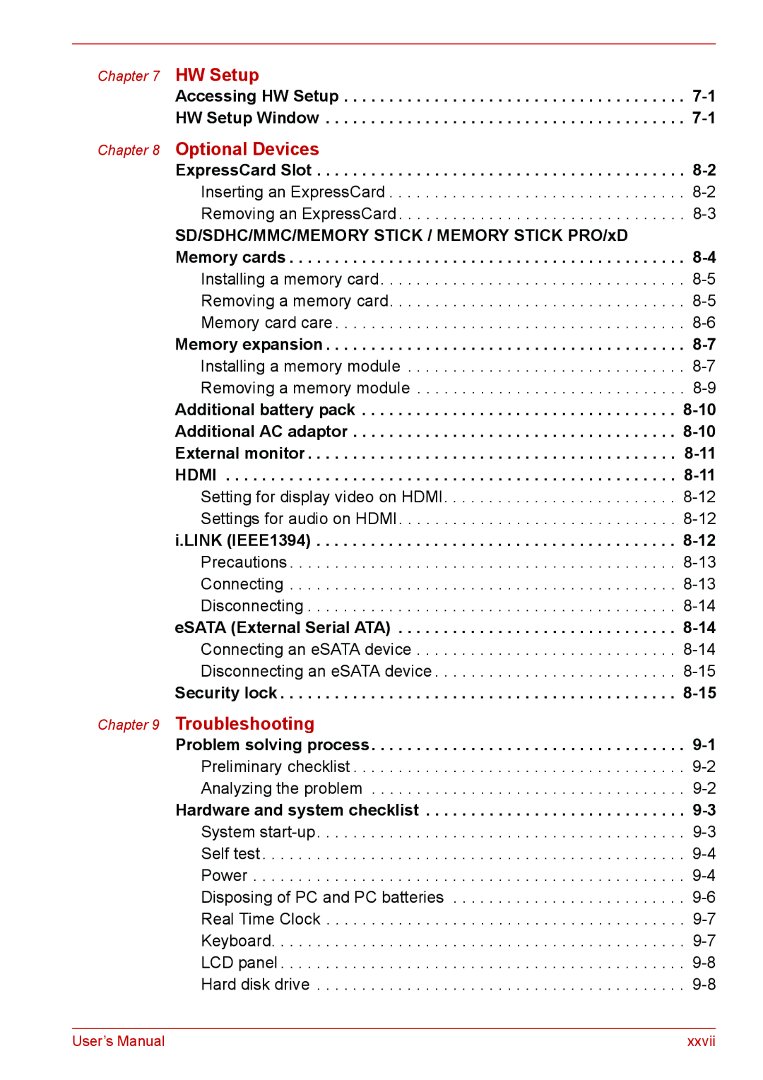 Toshiba U400 user manual Accessing HW Setup -1 HW Setup Window, ExpressCard Slot 