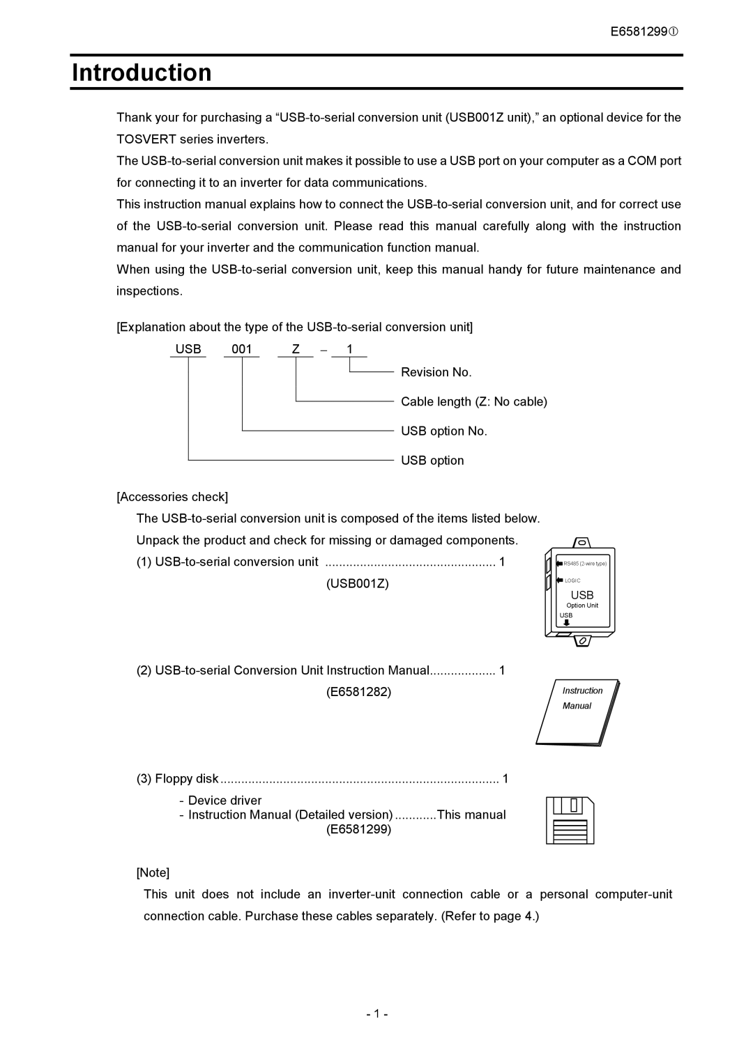 Toshiba USB001Z instruction manual Introduction, Usb 