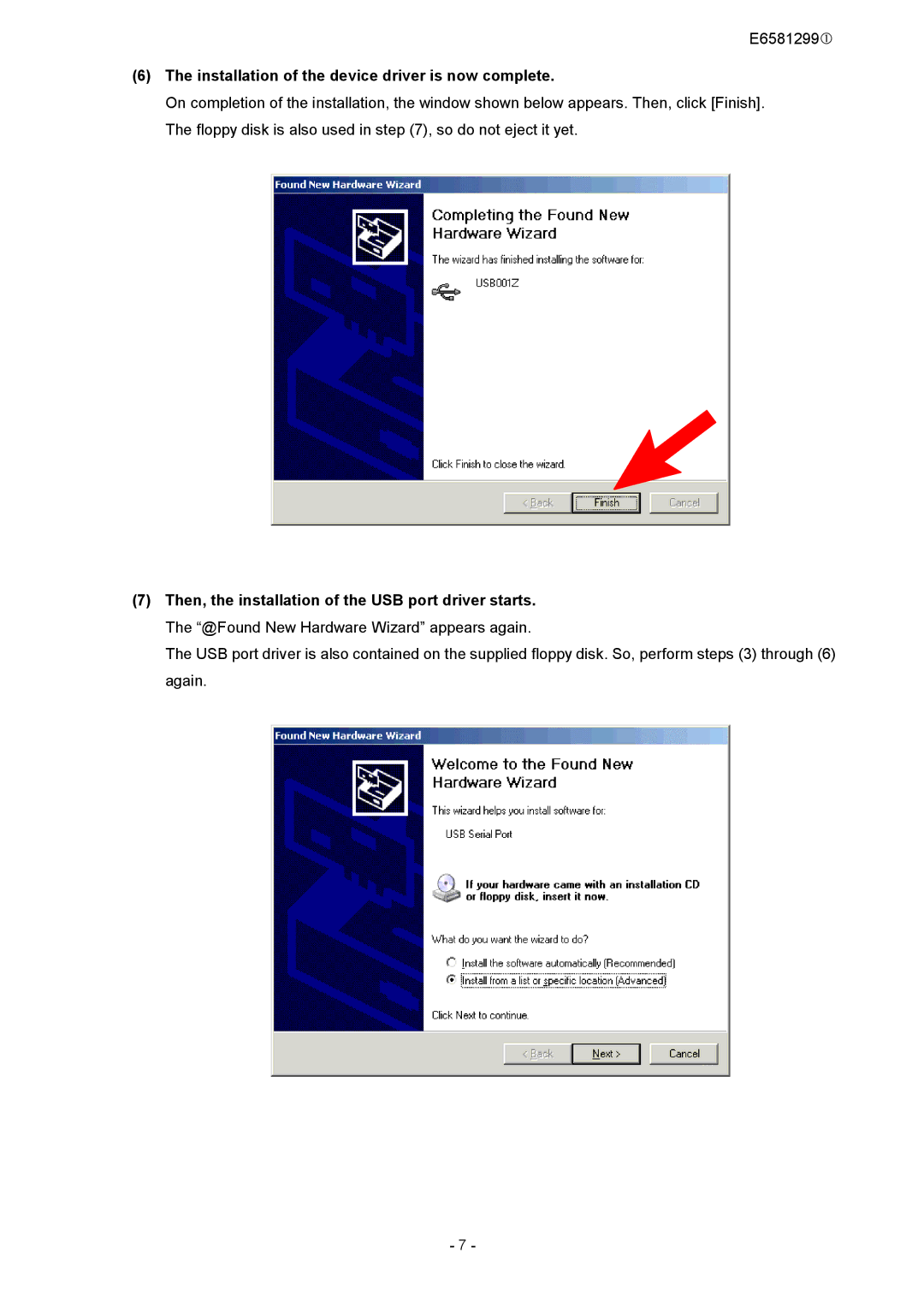 Toshiba USB001Z instruction manual Installation of the device driver is now complete 