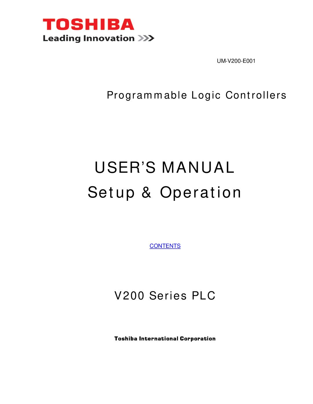 Toshiba V200 user manual USER’S Manual Setup & Operation 