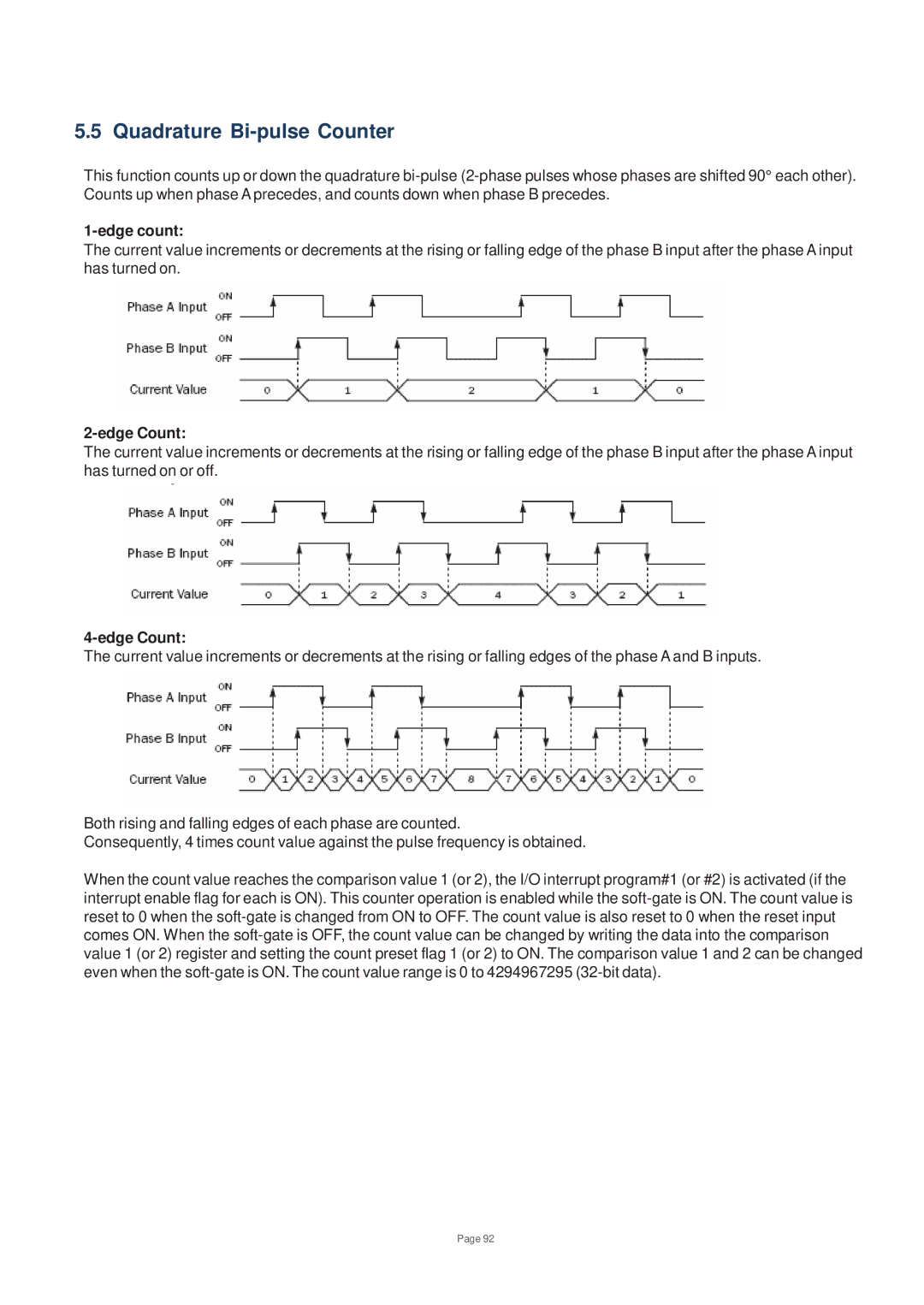 Toshiba V200 user manual Quadrature Bi-pulse Counter, Edge count 