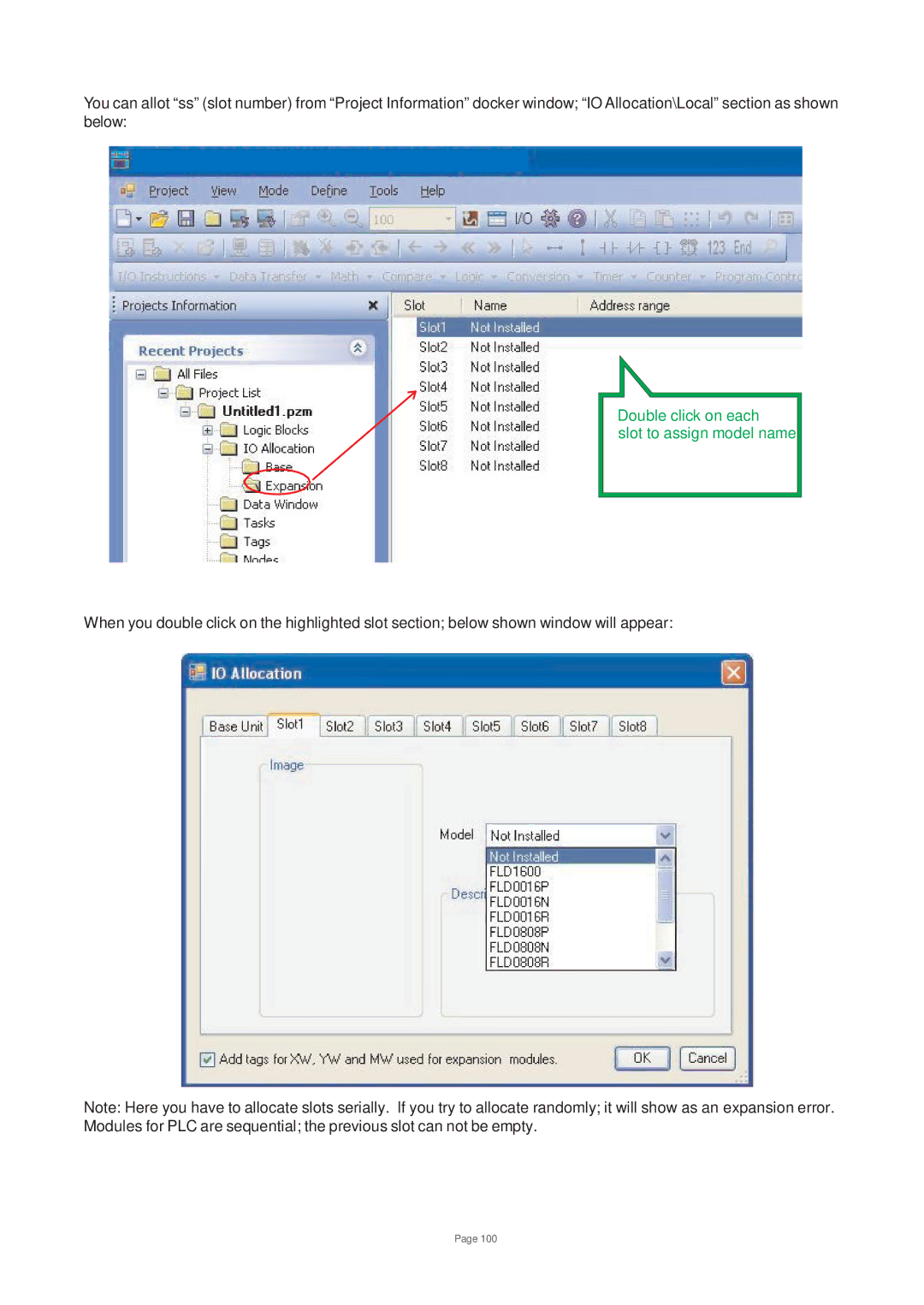 Toshiba V200 user manual Double click on each Slot to assign model name 