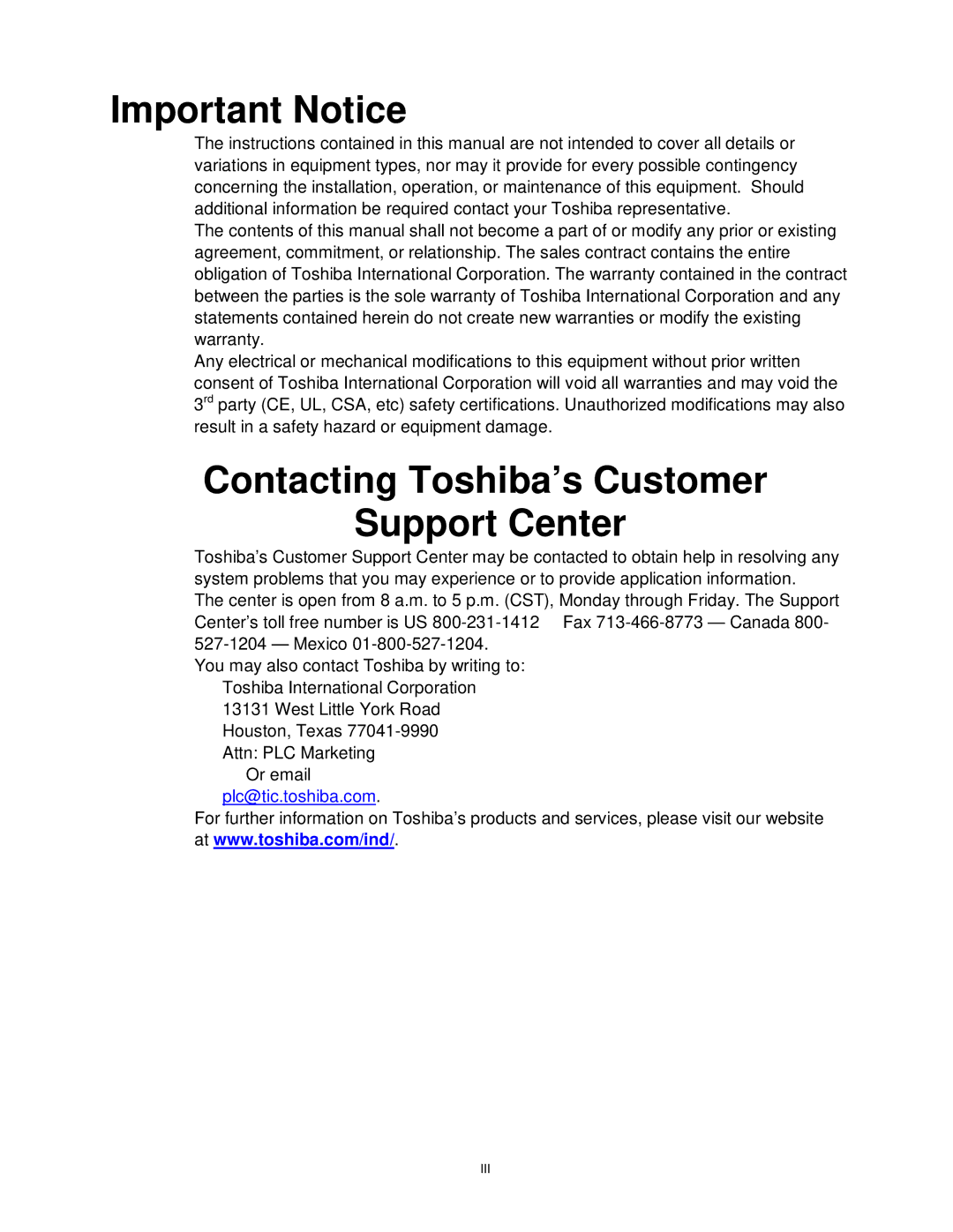 Toshiba V200 user manual Important Notice 