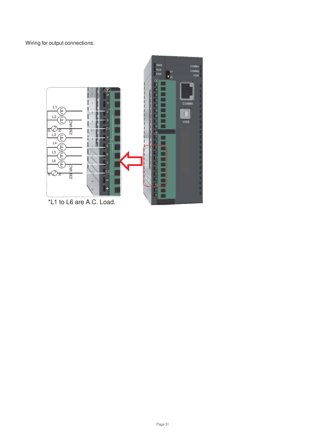 Toshiba V200 user manual L1 to L6 are A.C. Load 