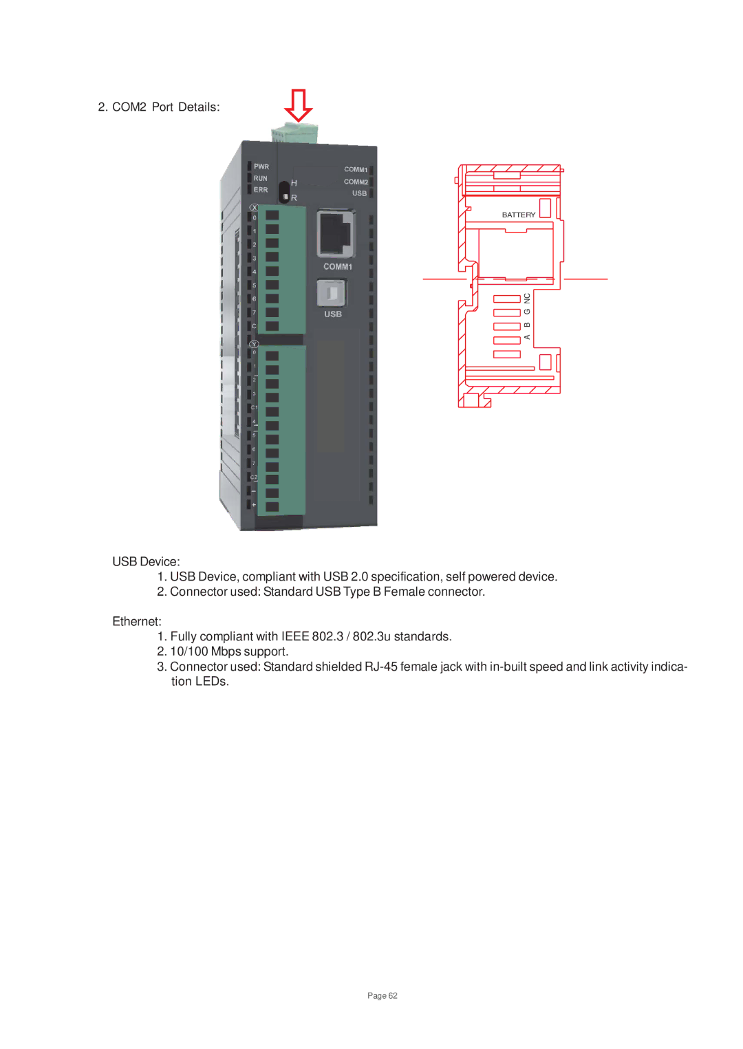 Toshiba V200 user manual COM2 Port Details 