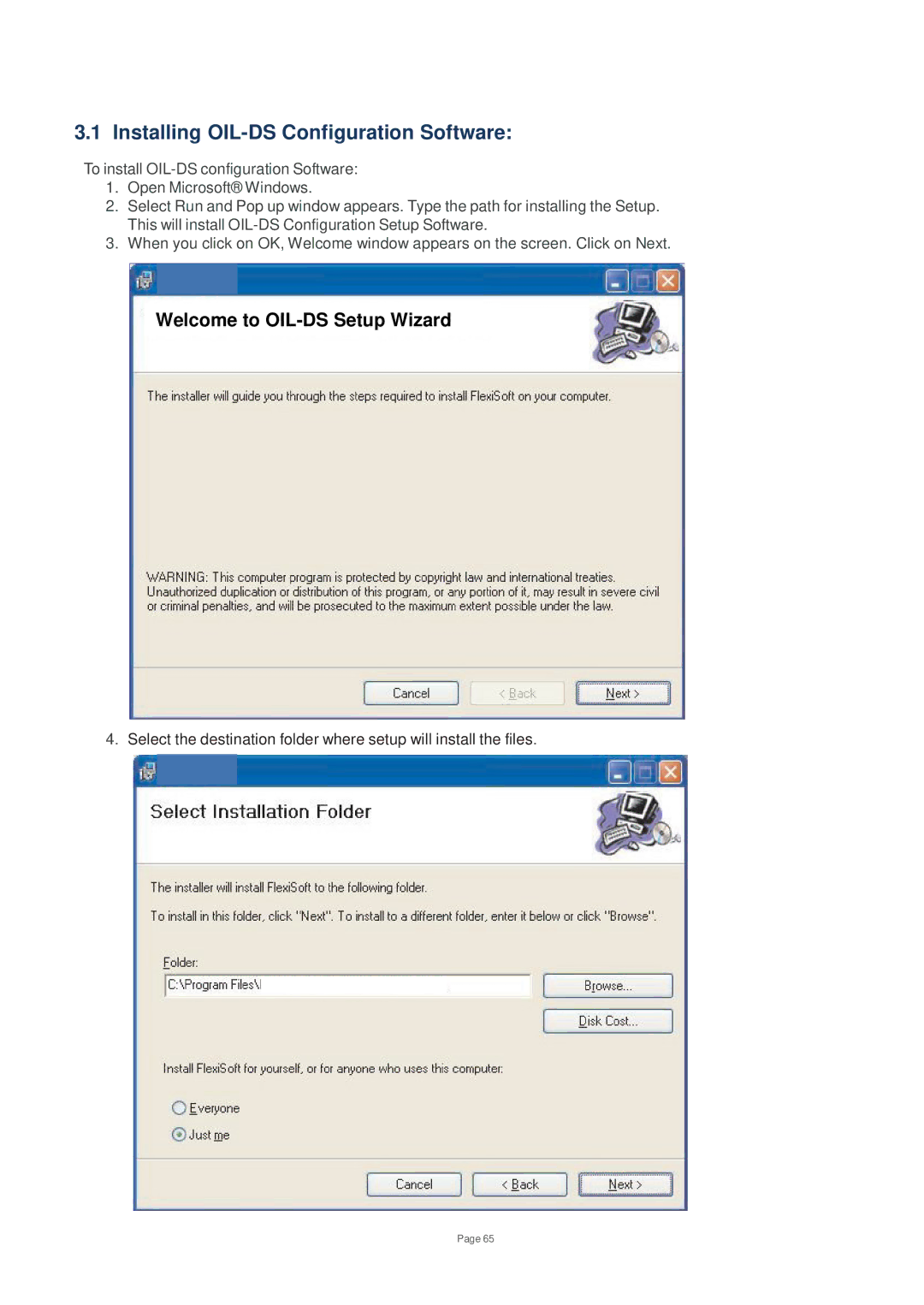 Toshiba V200 user manual Installing OIL-DS Configuration Software, Welcome to OIL-DS Setup Wizard 