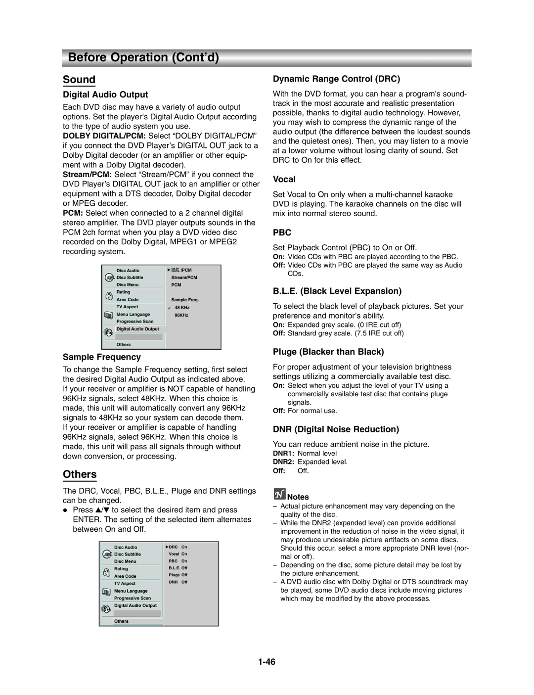 Toshiba VB602M, SD3815 manual Before Operation Cont’d, Sound 