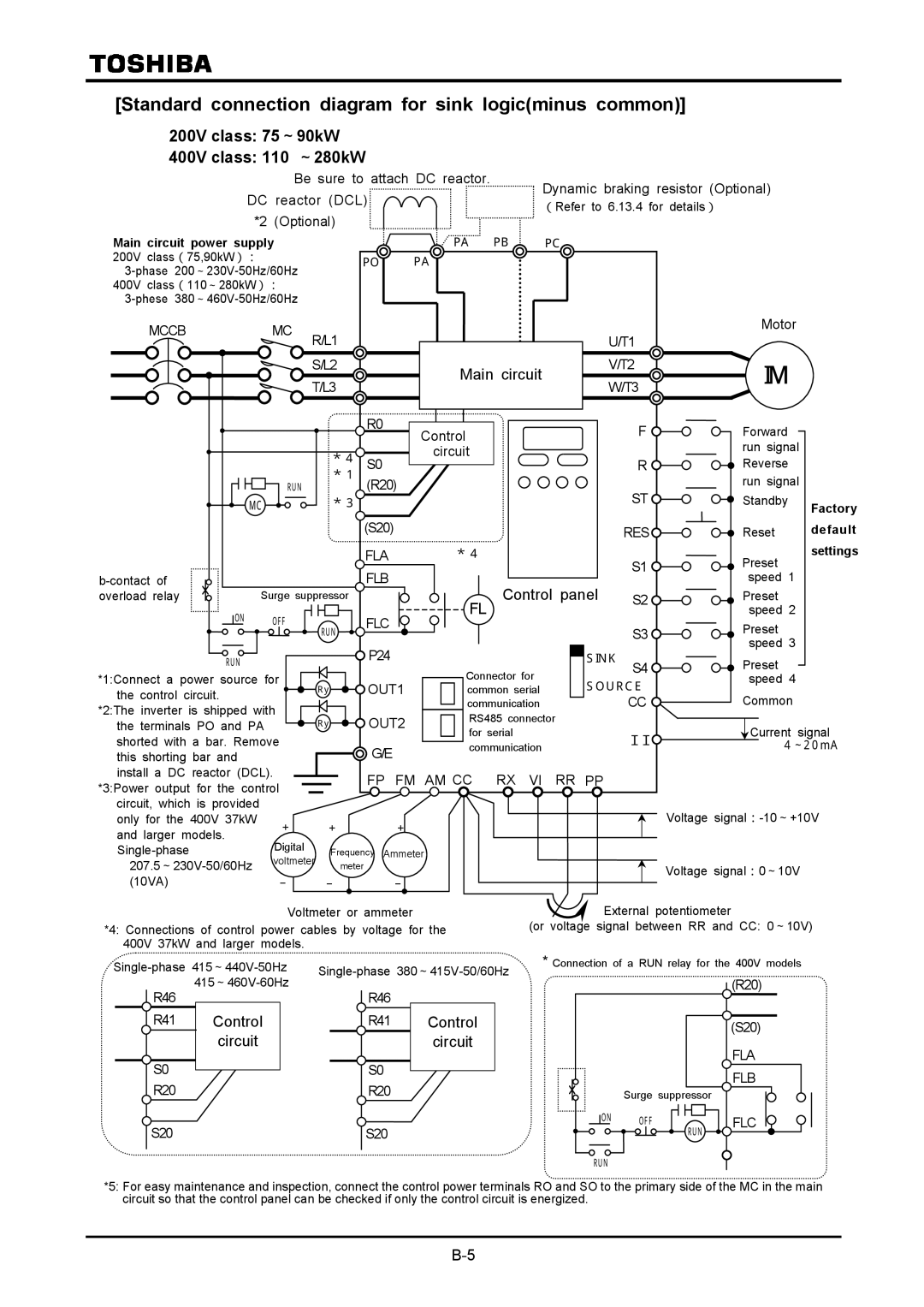 Toshiba VF-A7 instruction manual Control, ＊１ R20, R20 R46, R46 R41 