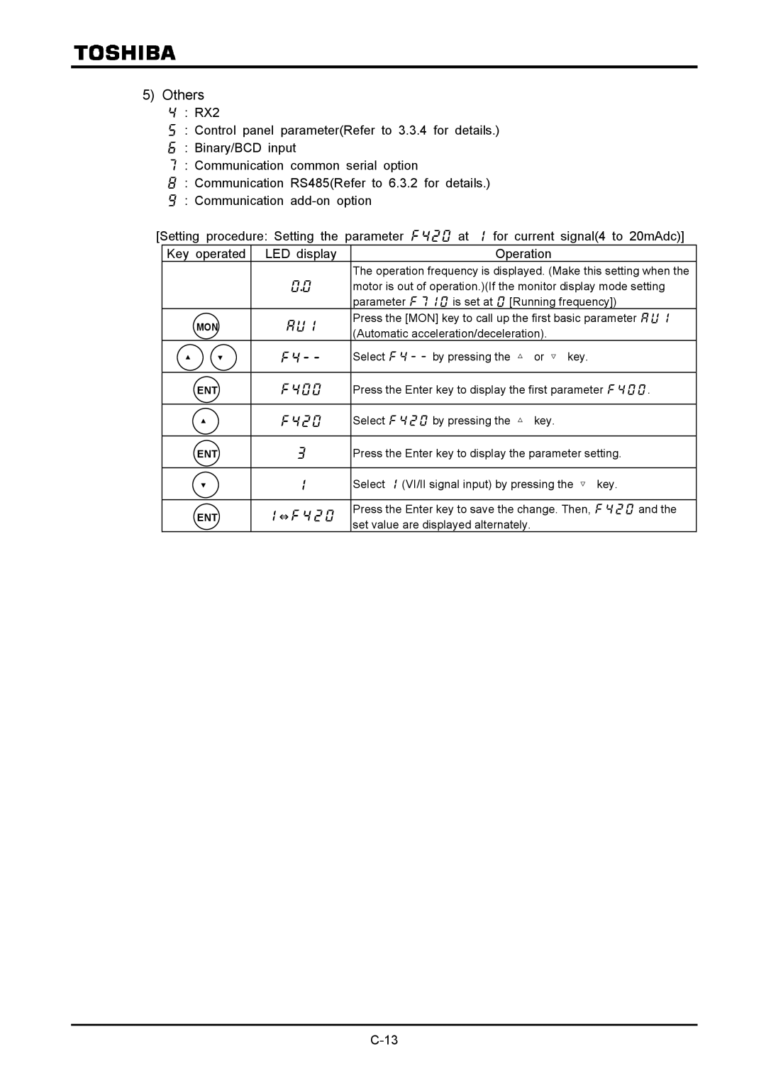 Toshiba VF-A7 instruction manual Others, , ,  ⇔ 