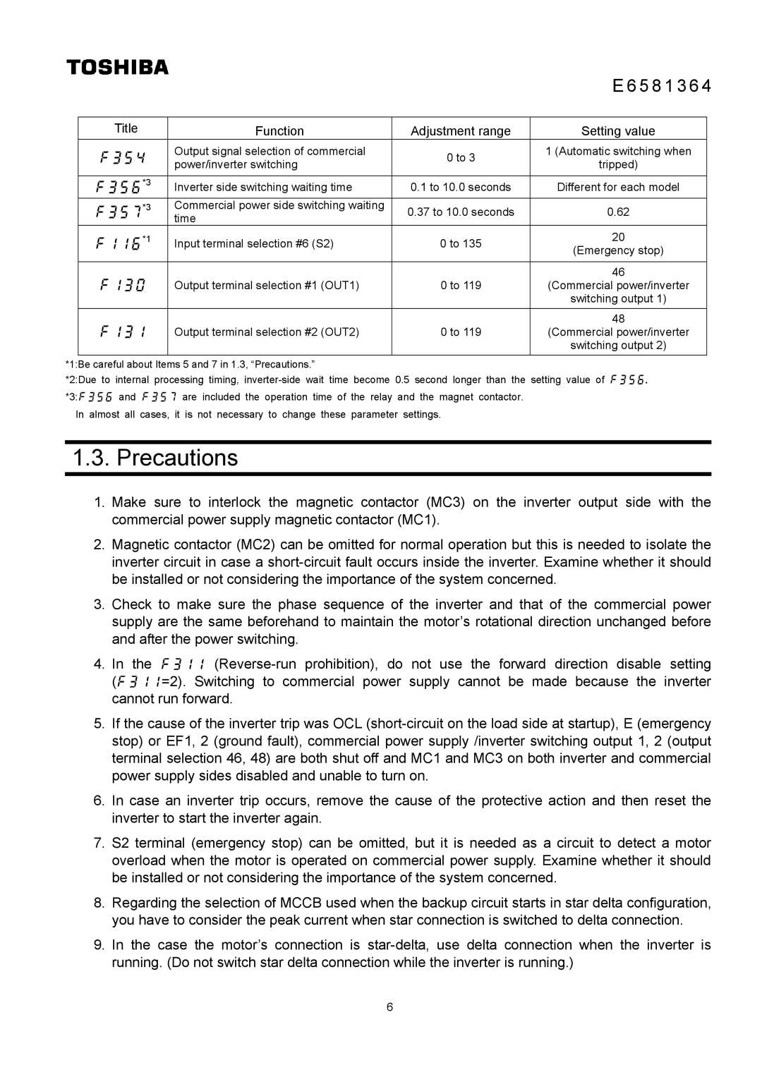 Toshiba VF-PS1, VF-AS1 instruction manual Precautions,  