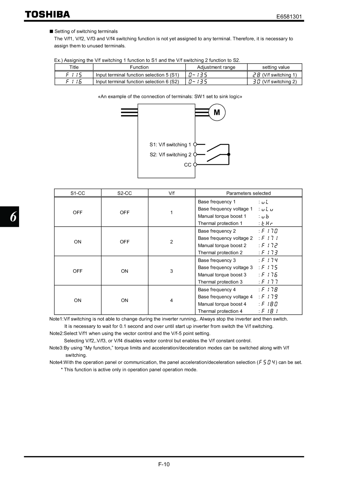 Toshiba VF-AS1 instruction manual S1-CC S2-CC, Parameters selected 