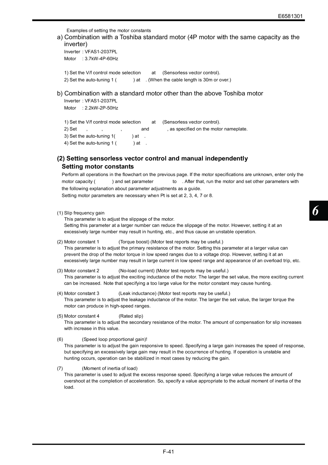 Toshiba VF-AS1 instruction manual Examples of setting the motor constants 