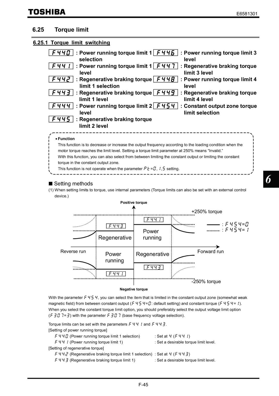 Toshiba VF-AS1 instruction manual Torque limit 