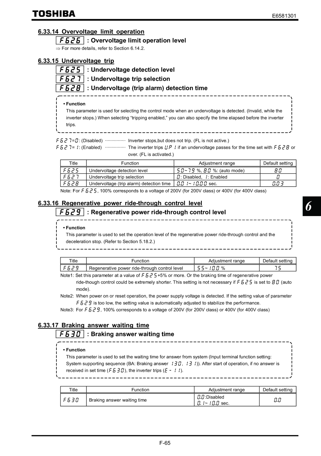 Toshiba VF-AS1 instruction manual Braking answer waiting time, For more details, refer to Section 