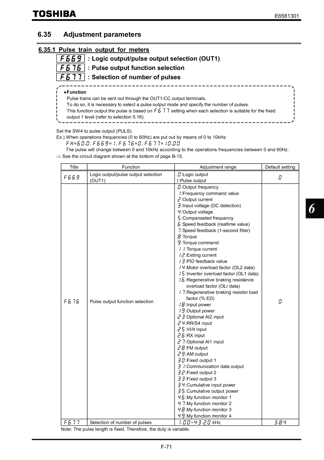 Toshiba VF-AS1 instruction manual Adjustment parameters 