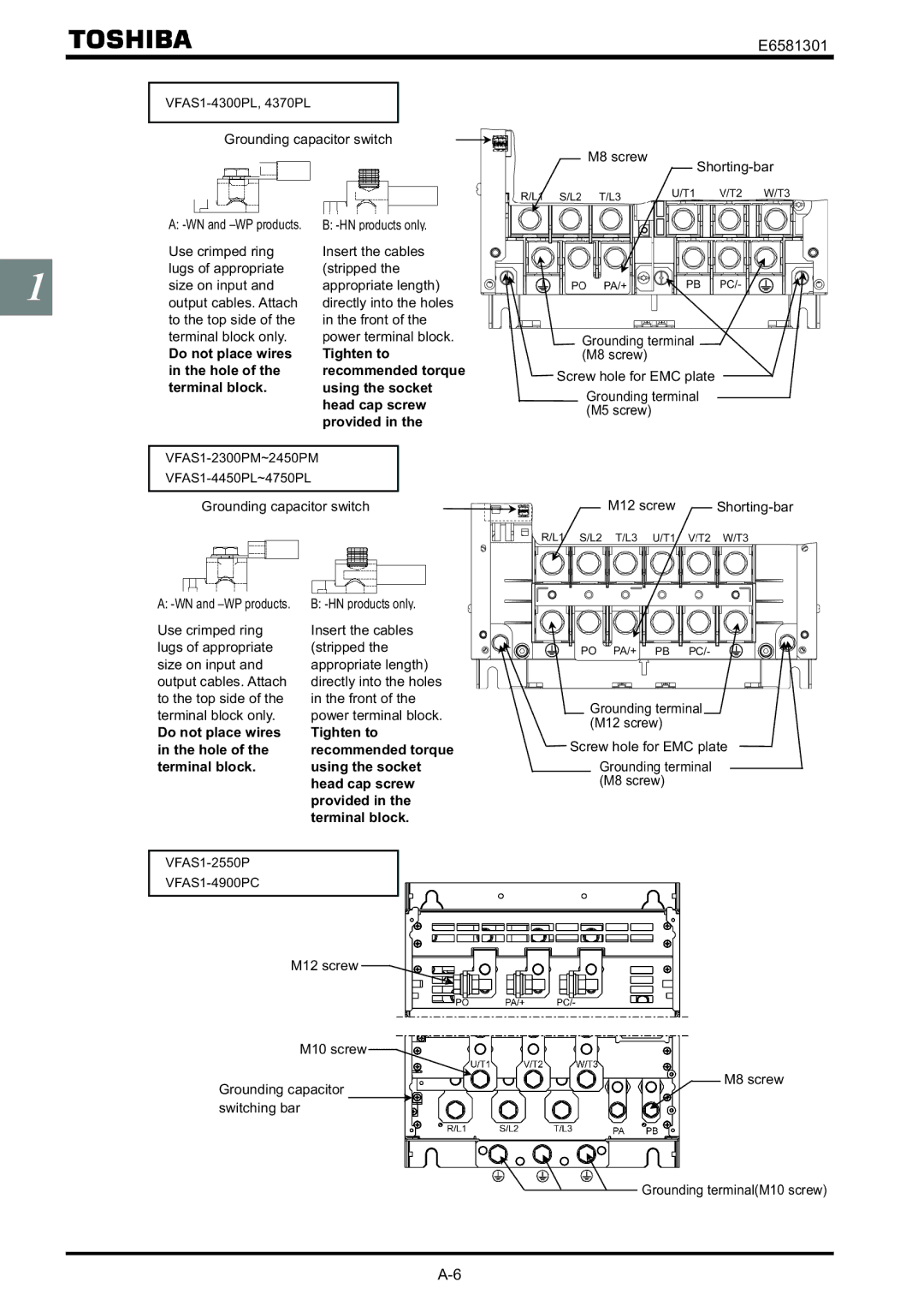 Toshiba VF-AS1 instruction manual VFAS1-4300PL, 4370PL 