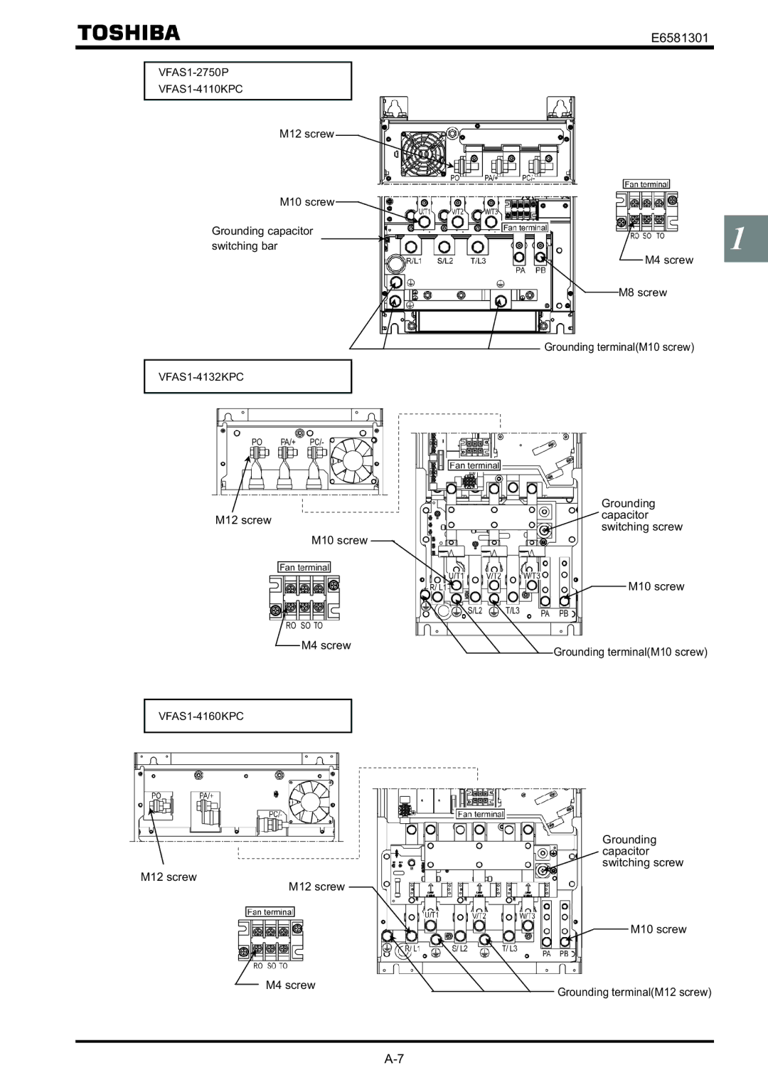 Toshiba VF-AS1 instruction manual VFAS1-4110KPC, VFAS1-4132KPC, VFAS1-4160KPC 