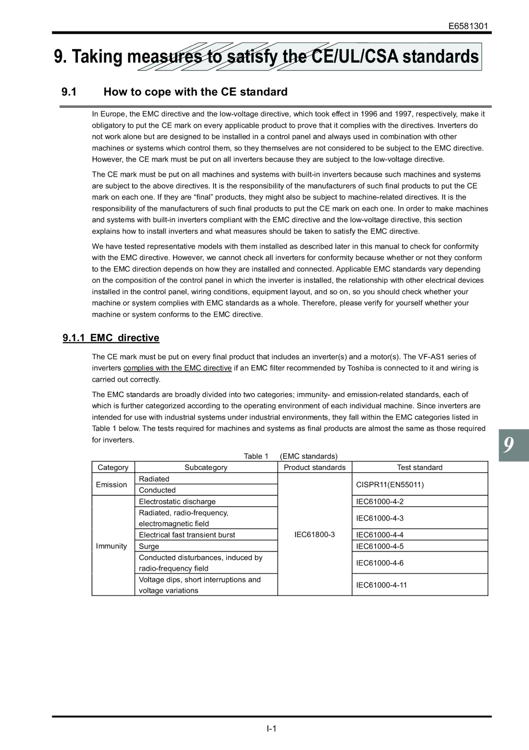 Toshiba VF-AS1 instruction manual How to cope with the CE standard, EMC directive 