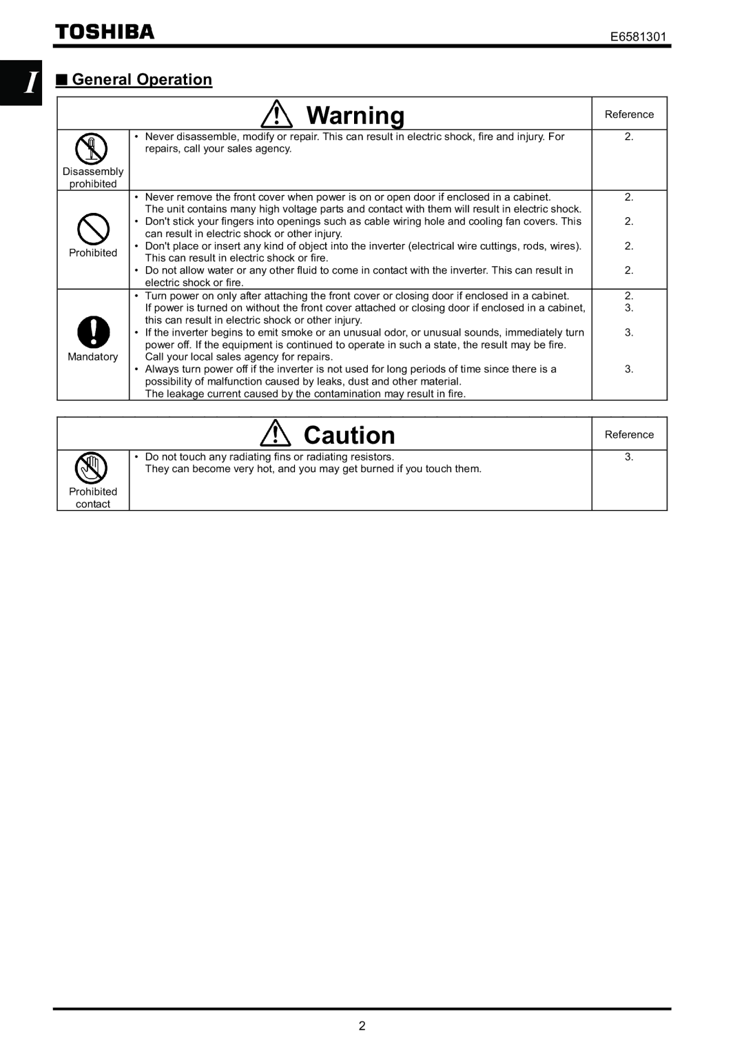 Toshiba VF-AS1 instruction manual General Operation 