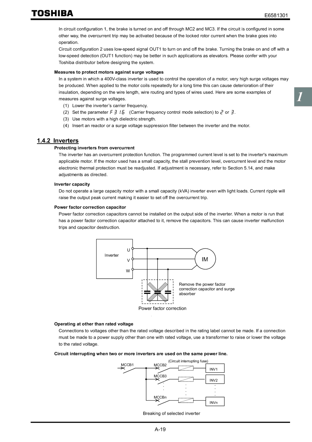 Toshiba VF-AS1 instruction manual Inverters 