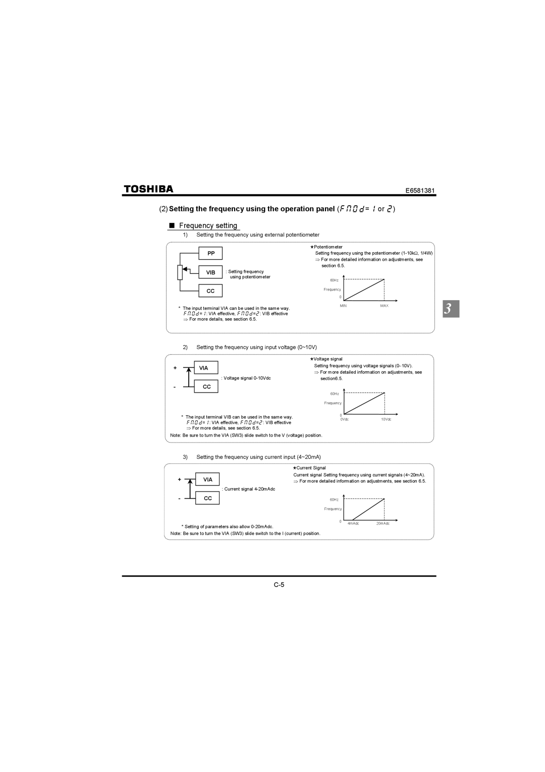 Toshiba VF-FS1 instruction manual Setting the frequency using the operation panel HOQF= or , Frequency setting 