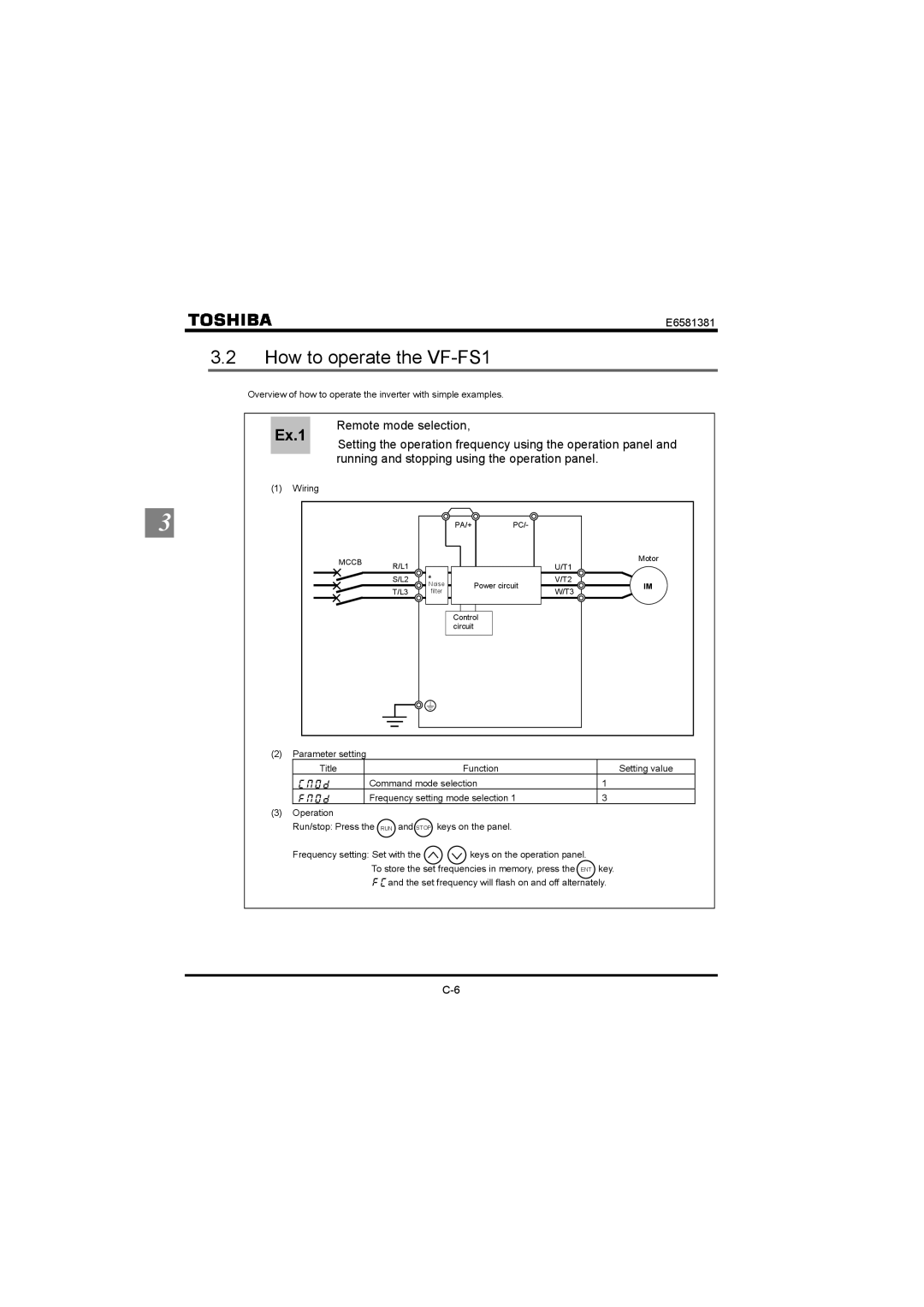 Toshiba instruction manual How to operate the VF-FS1, Eoqf 