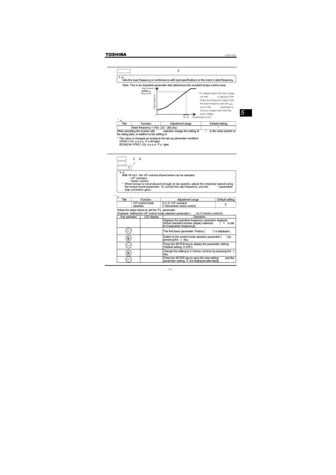 Toshiba VF-nC1 instruction manual Selecting control mode, XN Base frequency 1 Hz 