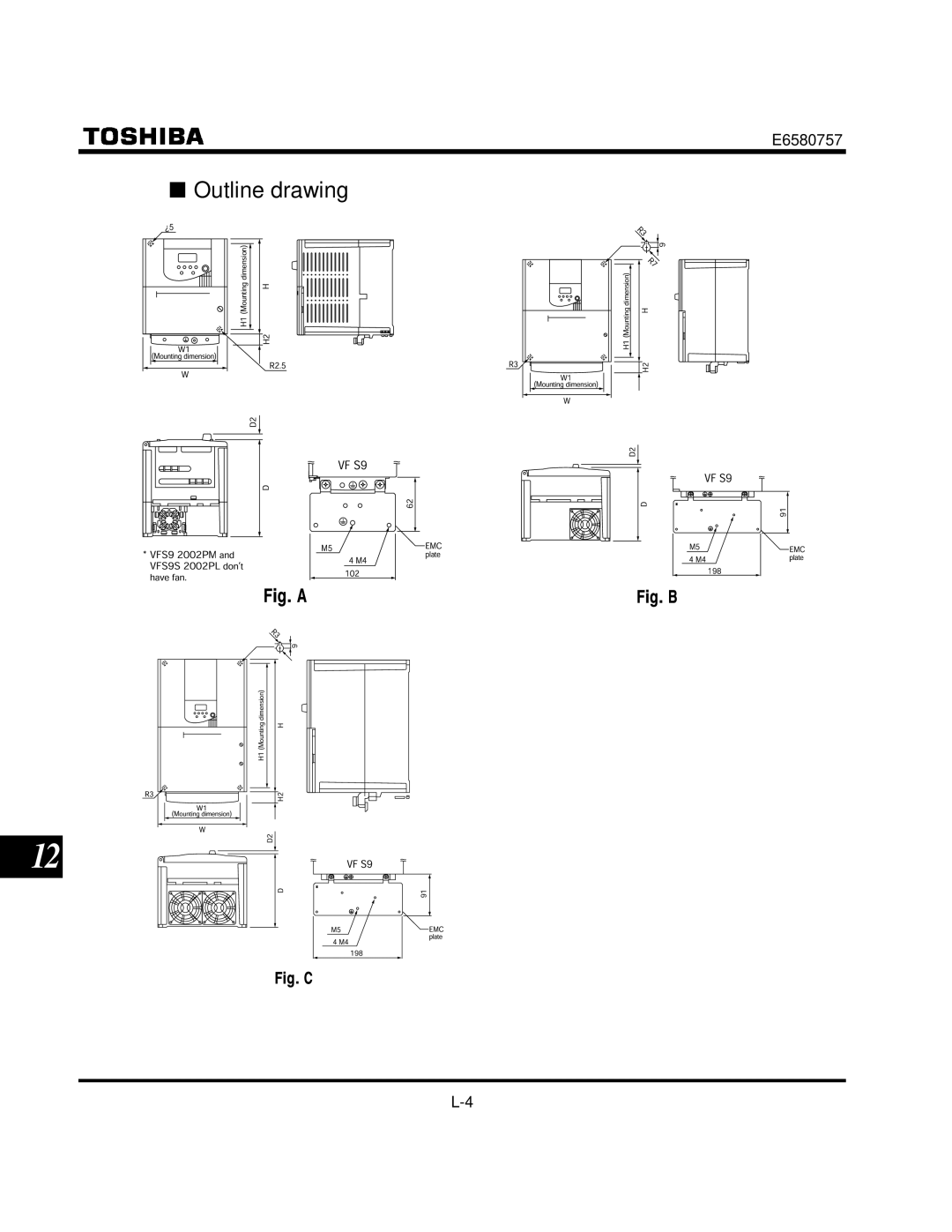 Toshiba VF-S9 manual Fig.A, Plate 