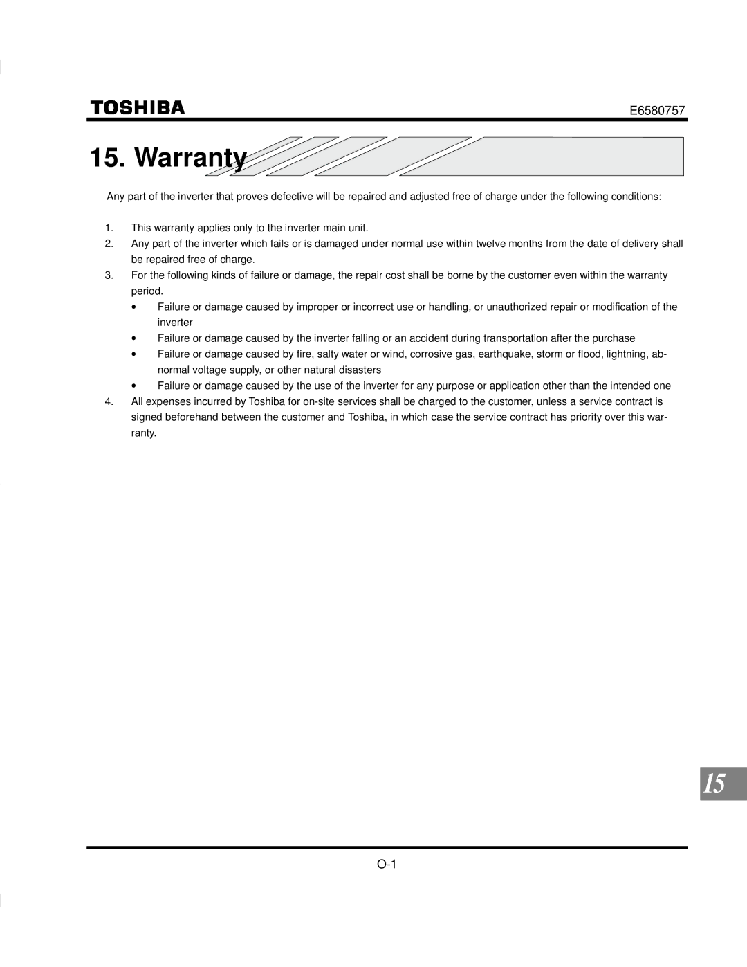 Toshiba VF-S9 manual Warranty 